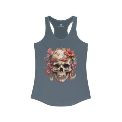 Sugar Magnolia Groove Skull - Women's Ideal Racerback Tank Ai Art - Image 11