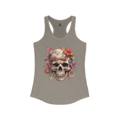 Sugar Magnolia Groove Skull - Women's Ideal Racerback Tank Ai Art - Image 9