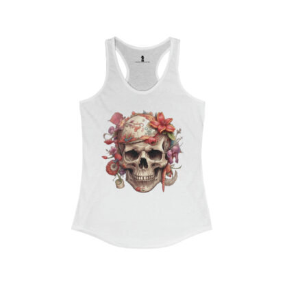 Sugar Magnolia Groove Skull - Women's Ideal Racerback Tank Ai Art - Image 3