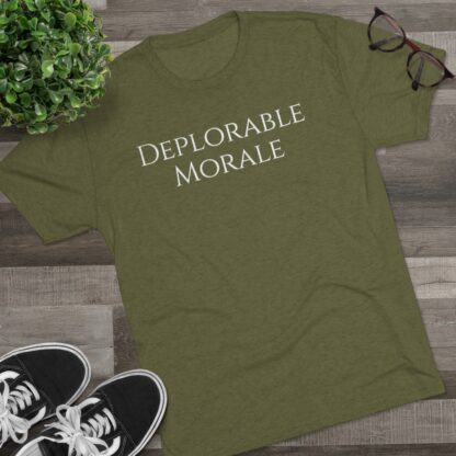 Deplorable Morale - Unisex Tri-Blend Crew Tee - Image 19