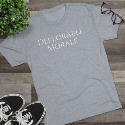 Deplorable Morale - Unisex Tri-Blend Crew Tee - Image 27