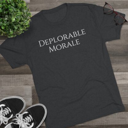 Deplorable Morale - Unisex Tri-Blend Crew Tee - Image 11