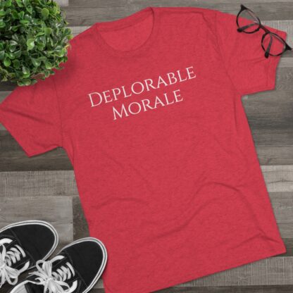 Deplorable Morale - Unisex Tri-Blend Crew Tee - Image 31