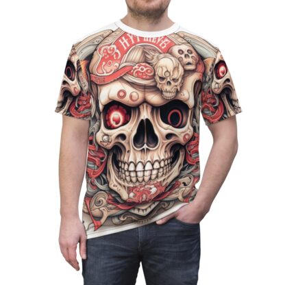 RED EYE - Skullz Collection - Unisex Cut & Sew Tee (AOP) - Ai Artist E2D - Skulls