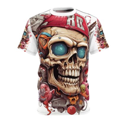 8D - Skullz Collection - Unisex Cut & Sew Tee (AOP) - Ai Artist E2D - Skulls