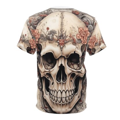 FLOWERS - Skullz Collection - Unisex Cut & Sew Tee (AOP) - Ai Artist E2D - Skulls