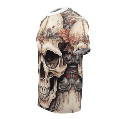 FLOWERS - Skullz Collection - Unisex Cut & Sew Tee (AOP) - Ai Artist E2D - Skulls