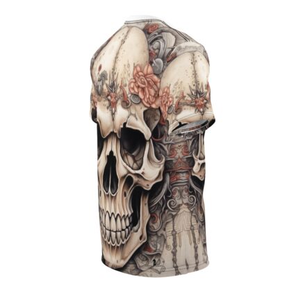 FLOWERS - Skullz Collection - Unisex Cut & Sew Tee (AOP) - Ai Artist E2D - Skulls