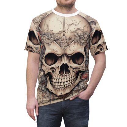 ROSE II - Skullz Collection - Unisex Cut & Sew Tee (AOP) - Ai Artist E2D - Skulls