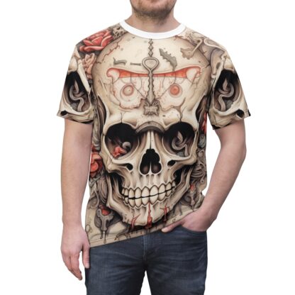 ROSE - Skullz Collection - Unisex Cut & Sew Tee (AOP) - Ai Artist E2D - Skulls