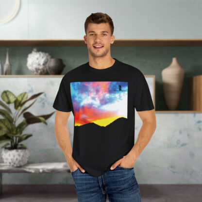 Grateful Sky Rainbow - Descending - Unisex Garment-Dyed T-shirt - Image 5