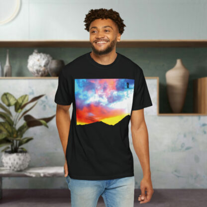 Grateful Sky Rainbow - Descending - Unisex Garment-Dyed T-shirt - Image 10