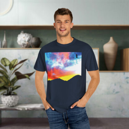 Grateful Sky Rainbow - Descending - Unisex Garment-Dyed T-shirt - Image 96