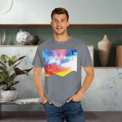 Grateful Sky Rainbow - Descending - Unisex Garment-Dyed T-shirt - Image 18