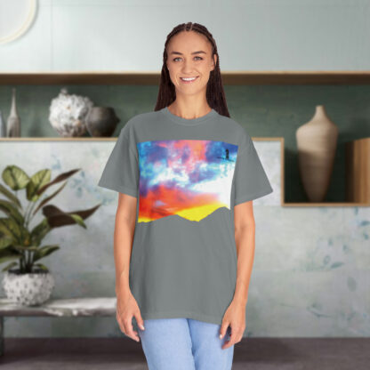 Grateful Sky Rainbow - Descending - Unisex Garment-Dyed T-shirt - Image 19