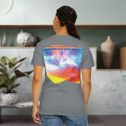 Grateful Sky Rainbow - Descending - Unisex Garment-Dyed T-shirt - Image 21