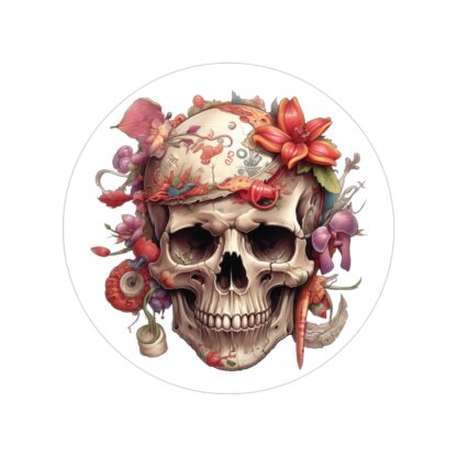 Sugar Magnolia Groove Skull - Transparent Outdoor Stickers, Round, 1pcs - Ai Artist E2D - Skulls Collection - Image 7