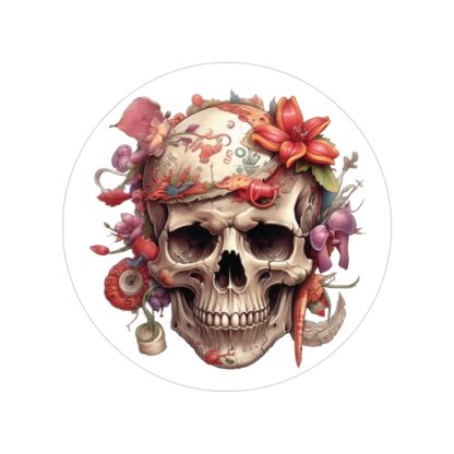 Sugar Magnolia Groove Skull - Transparent Outdoor Stickers, Round, 1pcs - Ai Artist E2D - Skulls Collection - Image 2