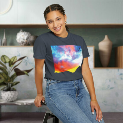 Grateful Sky Rainbow - Descending - Unisex Garment-Dyed T-shirt - Image 53