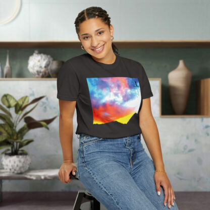 Grateful Sky Rainbow - Descending - Unisex Garment-Dyed T-shirt - Image 79