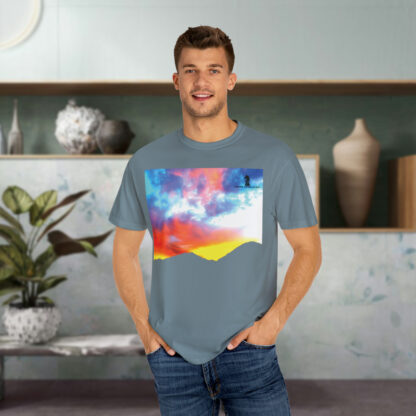 Grateful Sky Rainbow - Descending - Unisex Garment-Dyed T-shirt - Image 31