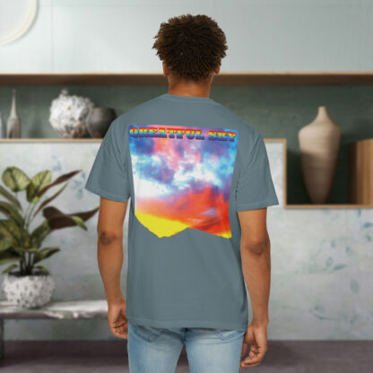 Grateful Sky Rainbow - Descending - Unisex Garment-Dyed T-shirt - Image 37