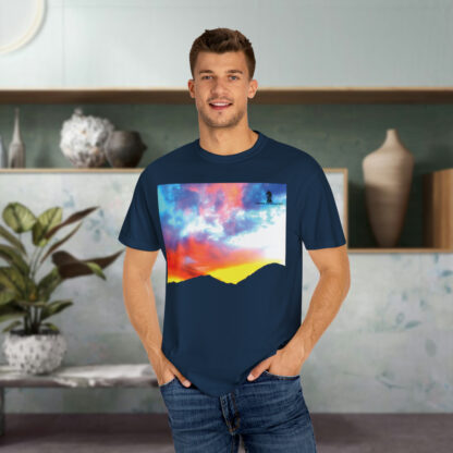 Grateful Sky Rainbow - Descending - Unisex Garment-Dyed T-shirt - Image 70