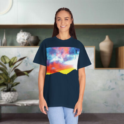 Grateful Sky Rainbow - Descending - Unisex Garment-Dyed T-shirt - Image 71