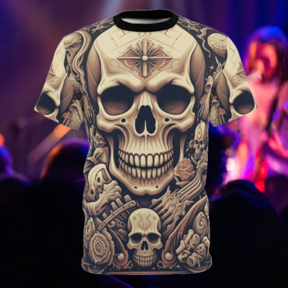 MAJIK - Skullz Collection - Unisex Cut & Sew Tee (AOP) - Ai Artist E2D - Skulls