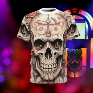 ROSE - Skullz Collection - Unisex Cut & Sew Tee (AOP) - Ai Artist E2D - Skulls