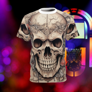 ROSE II - Skullz Collection - Unisex Cut & Sew Tee (AOP) - Ai Artist E2D - Skulls