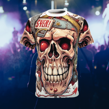 SYER - Skullz Collection - Unisex Cut & Sew Tee (AOP) - Ai Artist E2D - Skulls