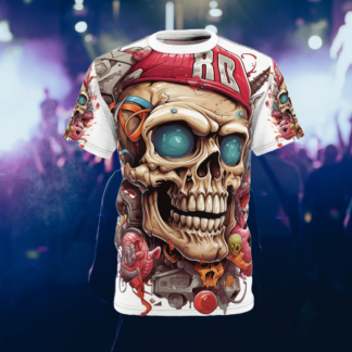 8D - Skullz Collection - Unisex Cut & Sew Tee (AOP) - Ai Artist E2D - Skulls