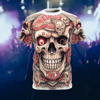 RED EYE - Skullz Collection - Unisex Cut & Sew Tee (AOP) - Ai Artist E2D - Skulls