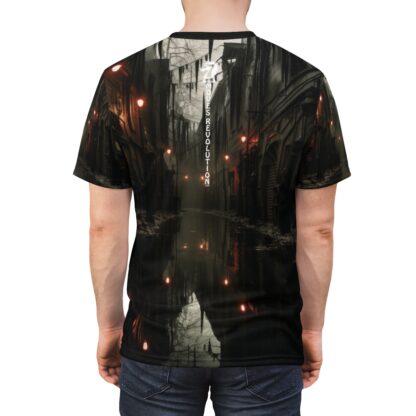 Cryptic City - Unisex Cut & Sew Tee (AOP) - Ai Artist E2D - Image 6