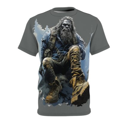 Mountain Squatch Greyman- Cryptid Collection - Unisex Cut & Sew Tee (AOP) - Ai Artist E2D