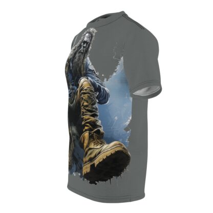 Mountain Squatch Greyman- Cryptid Collection - Unisex Cut & Sew Tee (AOP) - Ai Artist E2D - Image 3