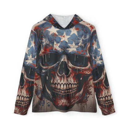 Patriot Skull - Skulls Collection - Men's Sports Warmup Hoodie (AOP) - Image 2