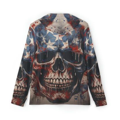 Patriot Skull - Skulls Collection - Men's Sports Warmup Hoodie (AOP) - Image 3