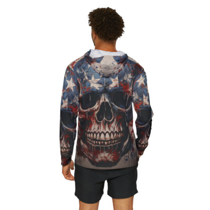 Patriot Skull - Skulls Collection - Men's Sports Warmup Hoodie (AOP) - Image 4