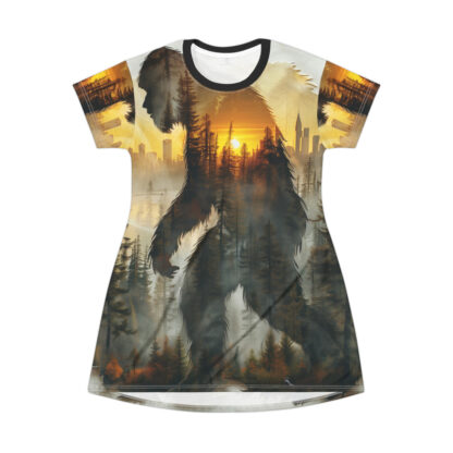 SQUATCH Sunset - T-Shirt Dress (AOP) - Ai Artist E2D - Image 2