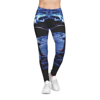 SurfSide Haunt (Black) – Women's Casual Leggings (AOP) - Image 3