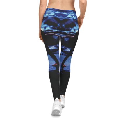 SurfSide Haunt (Black) – Women's Casual Leggings (AOP) - Image 4