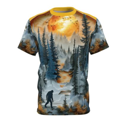 Sasquatch Wilderness - Unisex Cut & Sew Tee (AOP) Ai Artist E2D - Image 3