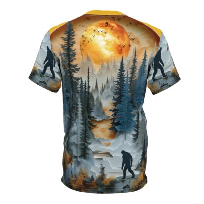 Sasquatch Wilderness - Unisex Cut & Sew Tee (AOP) Ai Artist E2D - Image 4