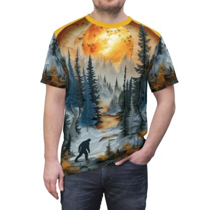 Sasquatch Wilderness - Unisex Cut & Sew Tee (AOP) Ai Artist E2D