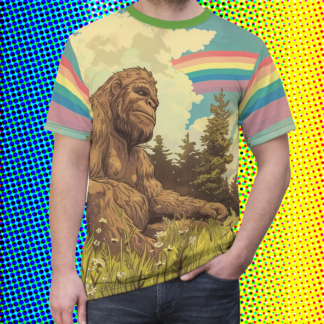 RAINBOW SQUATCH - Unisex Cut & Sew Tee (AOP) Ai Artist E2D