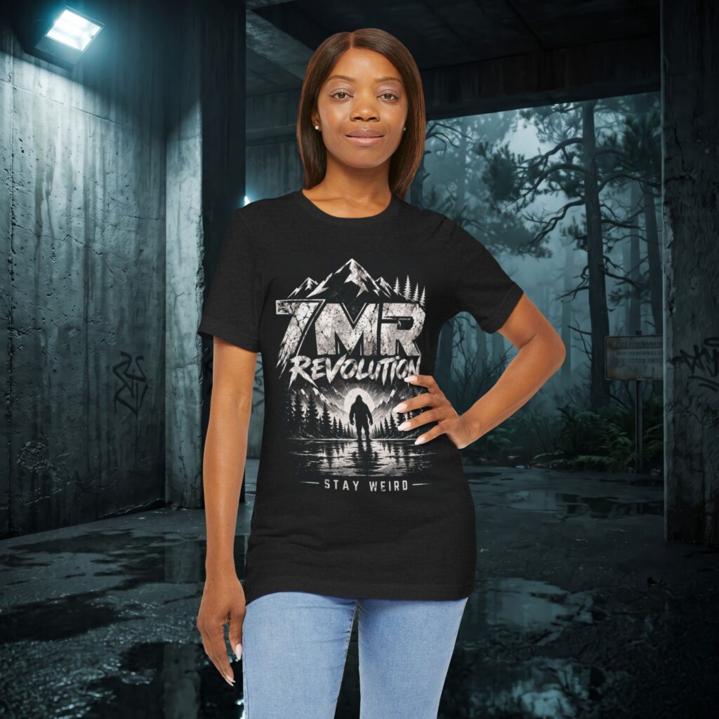 7MR Revolution Graphic Tee — 'Stay Weird' Adventure Mountain T-Shirt