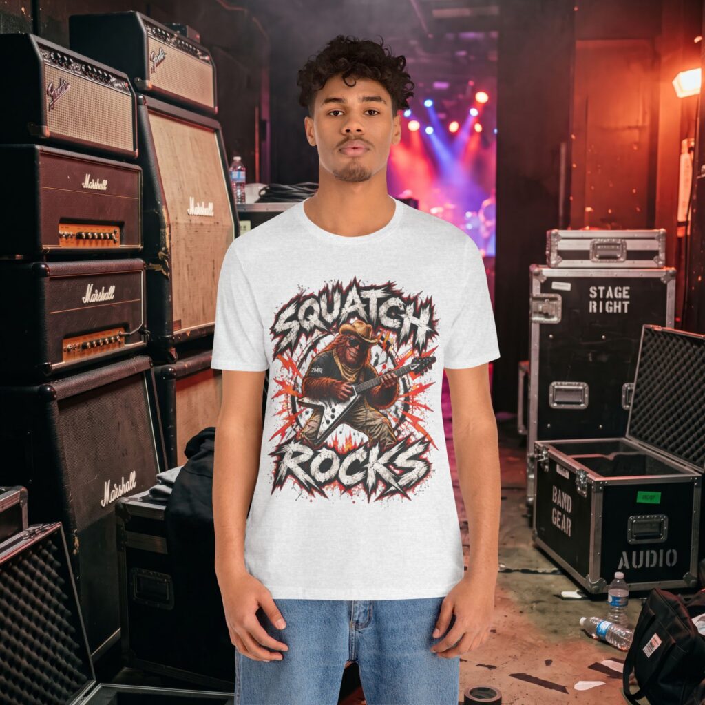 Squatch Rocks T-Shirt — Bigfoot Rocker Graphic Tee